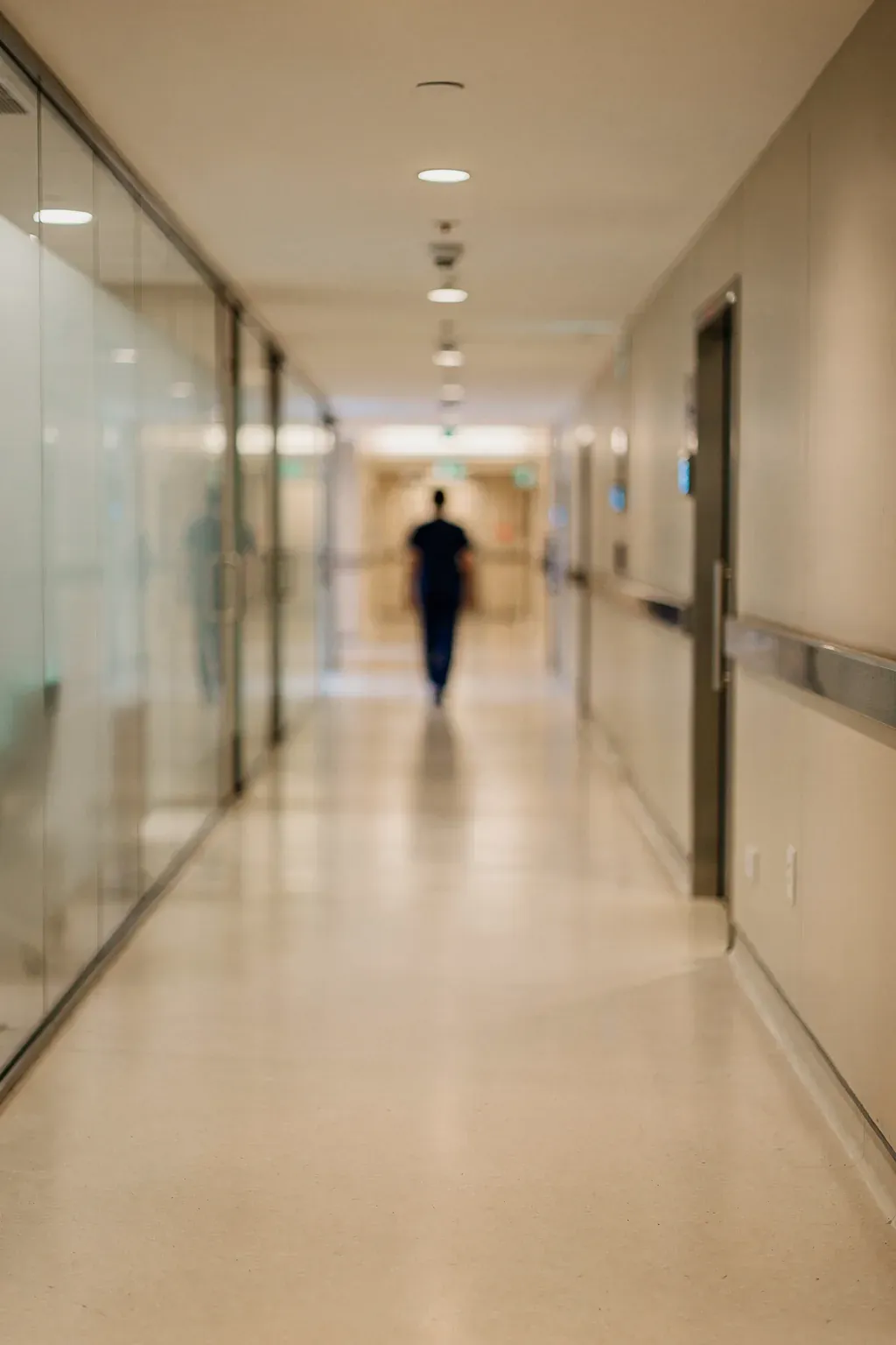 Modern hospital corridor